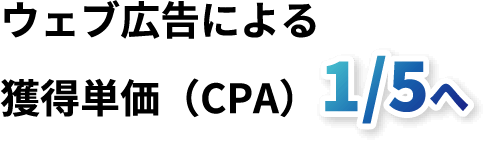 WEB広告による獲得単価（CPA）1/5へ